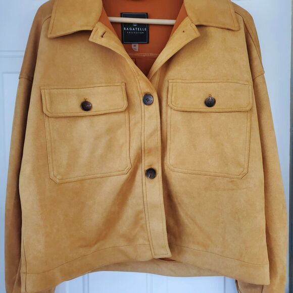 Bagatelle Collection Mustard Orange Soft Jacket Button Fall Women's Size Medium - Picture 2 of 9